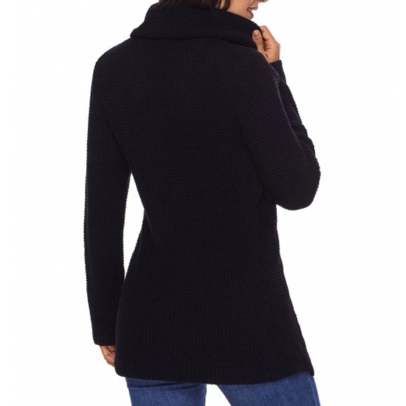 WRAP FRONT COWL NECK KNIT CARDIGAN SWEATER - Picture 3 of 4